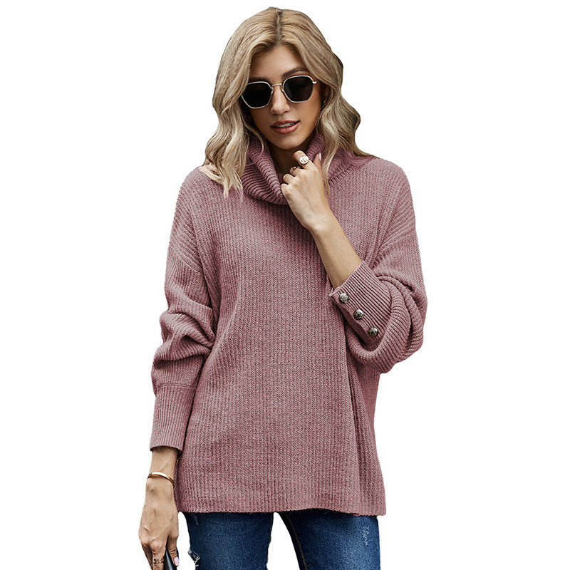 Fashionable Turtleneck Sweater Women's Autumn and Winter Warm and Loose Pullover Sweater Sweater