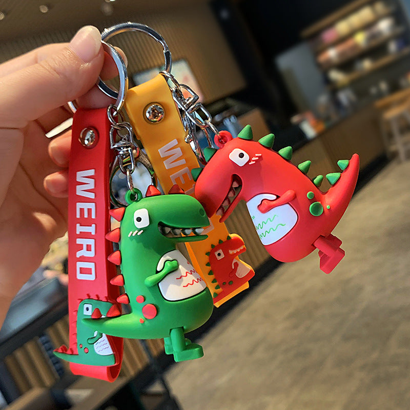 Small Dinosaur Keychain PVC Epoxy Glue Cute Cartoon Doll Car Couple Bags Small Gift Pendant