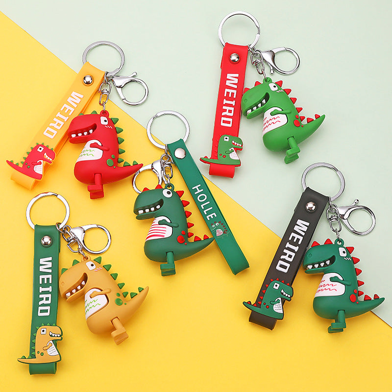 Small Dinosaur Keychain PVC Epoxy Glue Cute Cartoon Doll Car Couple Bags Small Gift Pendant