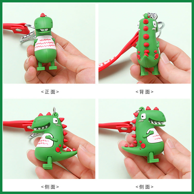 Small Dinosaur Keychain PVC Epoxy Glue Cute Cartoon Doll Car Couple Bags Small Gift Pendant