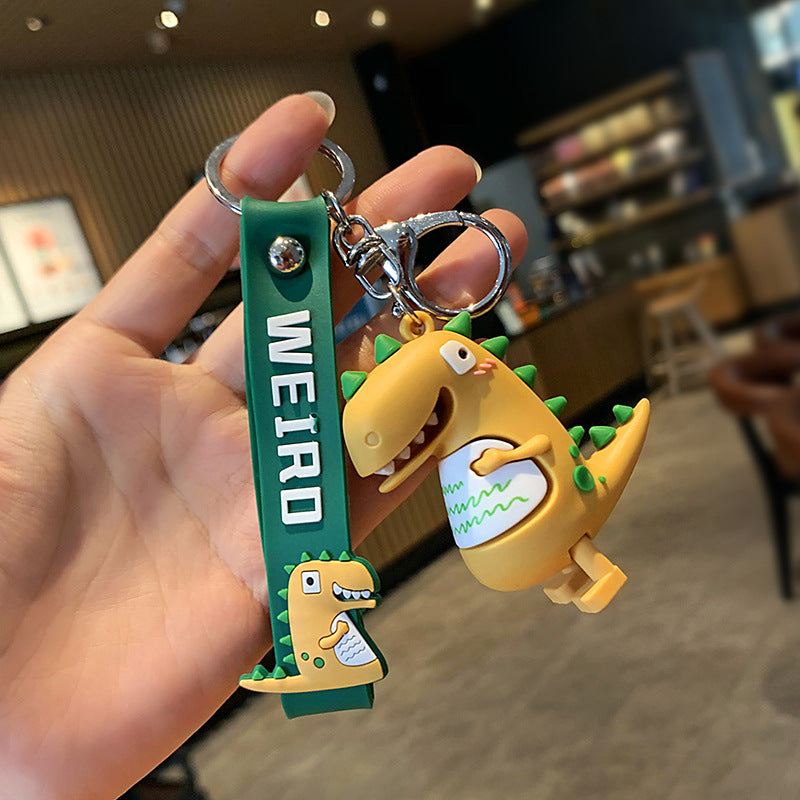 Small Dinosaur Keychain PVC Epoxy Glue Cute Cartoon Doll Car Couple Bags Small Gift Pendant