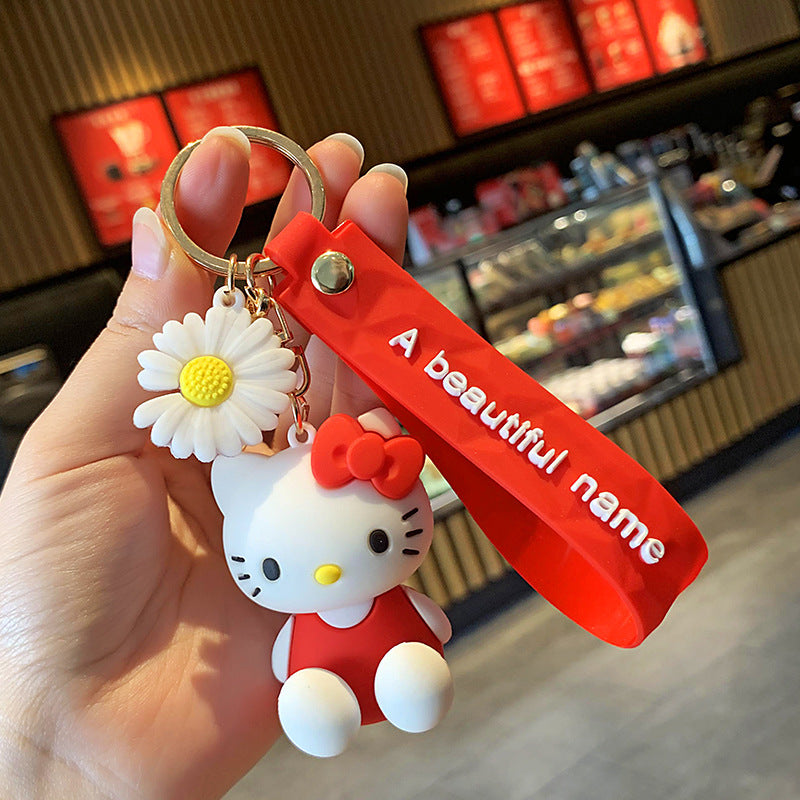 Hello Kitty Keychain Cartoon Doll Cute Funny Car Couple Bags Gift Pendant