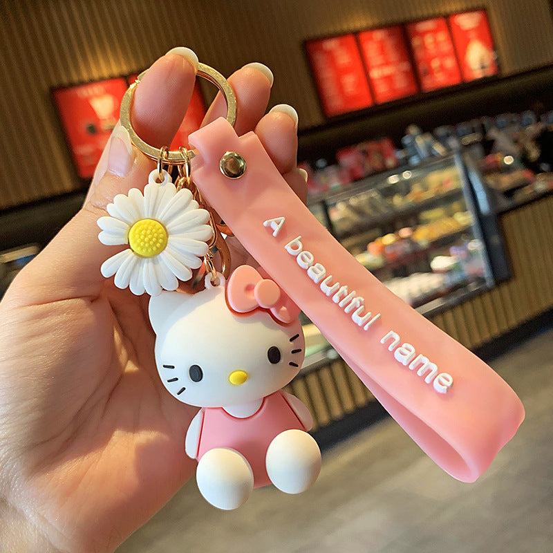 Hello Kitty Keychain Cartoon Doll Cute Funny Car Couple Bags Gift Pendant