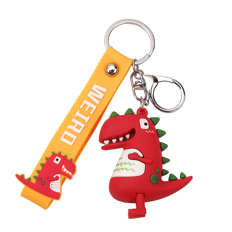 Small Dinosaur Keychain PVC Epoxy Glue Cute Cartoon Doll Car Couple Bags Small Gift Pendant