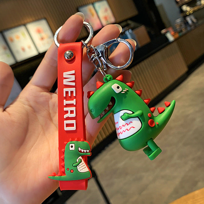 Small Dinosaur Keychain PVC Epoxy Glue Cute Cartoon Doll Car Couple Bags Small Gift Pendant