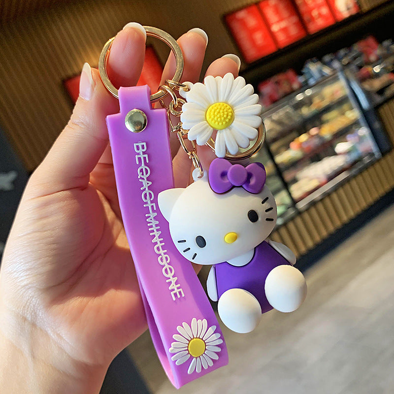Hello Kitty Keychain Cartoon Doll Cute Funny Car Couple Bags Gift Pendant
