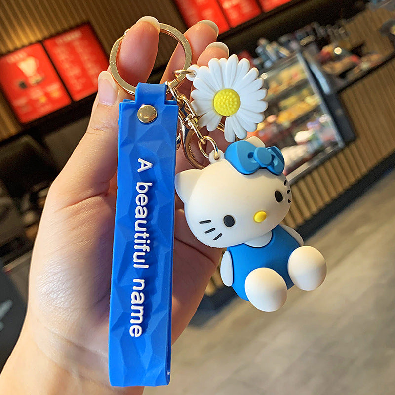 Hello Kitty Keychain Cartoon Doll Cute Funny Car Couple Bags Gift Pendant