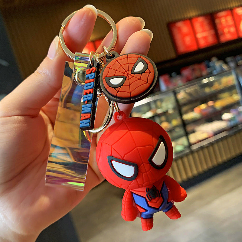 Hero Avengers Captain America Spider-Man Iron Man Keychain Cartoon Character Gift Hanging Ornaments