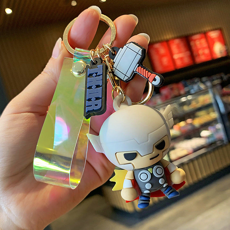 Hero Avengers Captain America Spider-Man Iron Man Keychain Cartoon Character Gift Hanging Ornaments