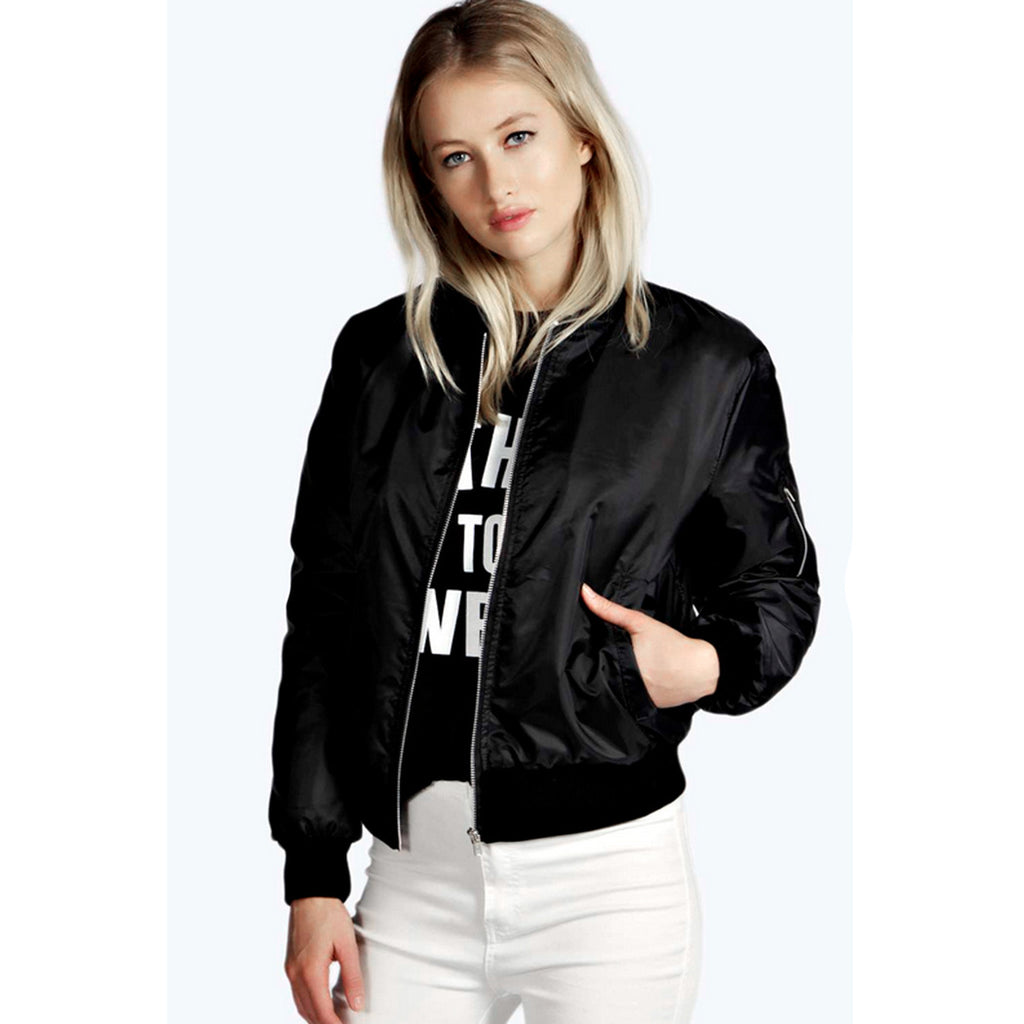 Fashion Zipped Stand Collar Jacket Casual Women's Coat