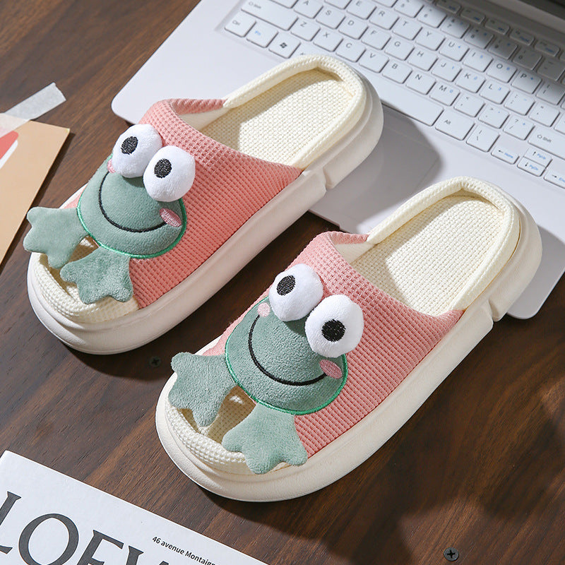 Women's Cute Cartoon Cattle Design Bedroom Slippers, Casual Non-slip Home Slippers For Indoor & Outdoor Wear, Warm Slippers For Fall & Winter