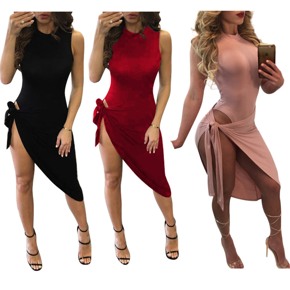 Fashion Sexy Long Sleeve Irregular Dress