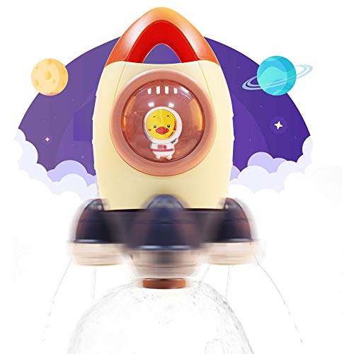 TOP20006-Purple  Baby Bath Toys - Childs Bath Toys, Fun Bath Time Tub Toy, Spray Water Bathtub Toy, Space Rocket Fountain Shower Game Toys Gift for 1-2-3-4 Year Old Toddlers Boys Girls Kids