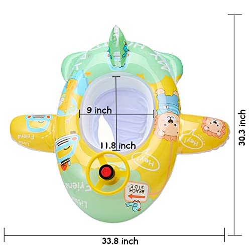 WM22012 Kids Pool Floats Inflatable Swimming Float, Baby Water Float Toys with Steering Wheel and Horn, Swimming Ring with Seat for Kids