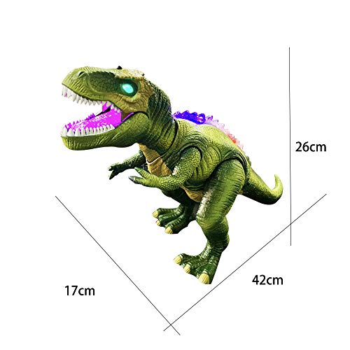 TOP19028-Green Remote Control Dinosaur Electric Toy Kids RC Animal Toys Dinosaur Walking and Roaring Realistic T-Rex Robot Toys for Toddlers Boys Girls Green