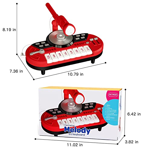 HJ22002 Keyboard Piano with Microphone - 8 Keys Multifunctional Portable Electronic Piano with Kids Microphone, Early Learning Educational Musical Instrument Toy, Musical Gift for Boys & Girls