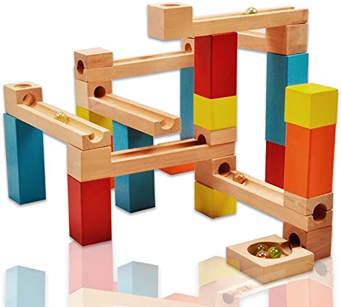 W170015 Construction Educational Marble Run Toys - STEM Educational Big Blocks Sets, DIY Learning Building Game Gifts for Boys Girls Aged 3,4,5,6,7,8 Years Old and Up