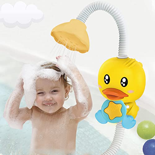 XBS20001 Baby Shower Head for Bath - Baby Sprinkler Bath Toy, Kids Shower Head Water Sprayer, Toddler Shower Toy Bath Sprayer – Kids Shower Head with Suction Cups, Water Safe Battery Compartment