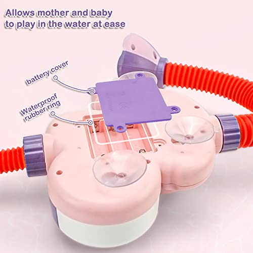 QC21002-Pink  Growinlove Baby Bath Shower Head Toy, Electric Elephant Baby Bath Toys Sprinkler Bathtub Toy for Kids, Bath Time Toy for Newborn Babies Boys Girls