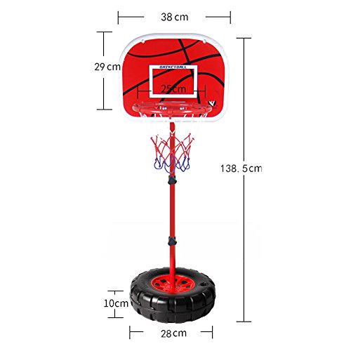 TOP17008 Kids Adjustable Protable Basketball Set TOP17008 Kids Basketball Stand with Net and Ball Outdoor Indoor Adjustable Sport Game Play Set for 3 Years Old and up Toddler Baby Sports