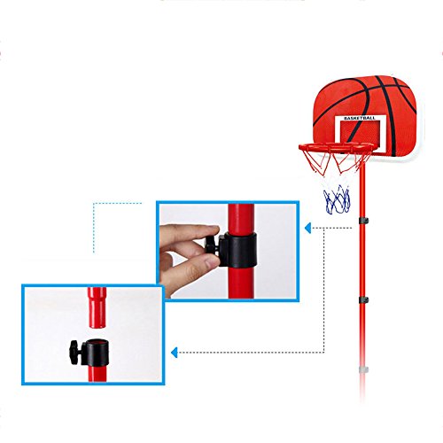 TOP17008 Kids Adjustable Protable Basketball Set TOP17008 Kids Basketball Stand with Net and Ball Outdoor Indoor Adjustable Sport Game Play Set for 3 Years Old and up Toddler Baby Sports