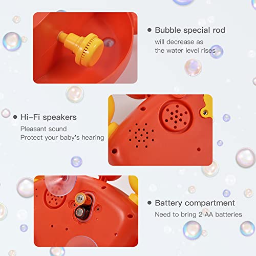 TOP22007 Charmspal Toddler Bath Toy Bubble - Crab Bath Toys for Kids - Bathtub Toys Musical Bubble Machine - Bath Toys with Suction Cups Music - Bath Gifts for Boys and Girls