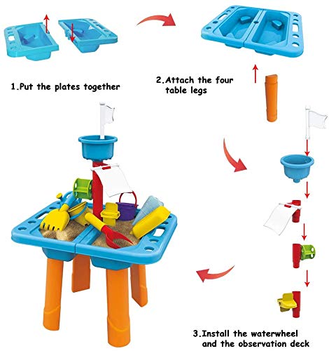 HYS20003 Sand and Water Table for Kids - Activities Play Table with Accessories Kids Outdoor Play Garden Sandpit for Toddlers