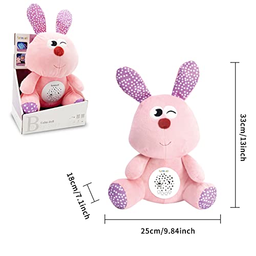HDL21002 Growinlove Baby Sleep Soother Bunny Sleep Music Toy, White Noise Sound Machine Baby Nightlight Projector with 3 Volume Settings, Baby Sleep Aid Toy for Newborns Babies Boys Girls