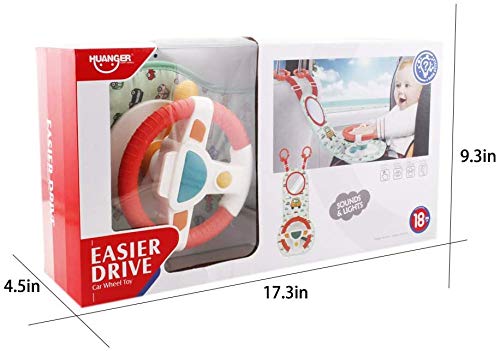 HE19004 Car Wheel Baby Toys - Musical Activity Play Center Toy Baby's Travel Companion Entertain and Relax Easier Drive with Sounds and Lights for Baby