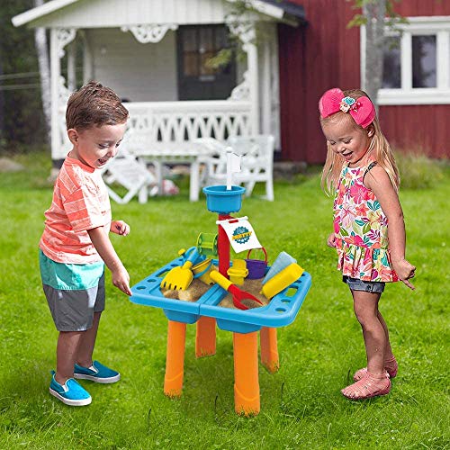 HYS20003 Sand and Water Table for Kids - Activities Play Table with Accessories Kids Outdoor Play Garden Sandpit for Toddlers