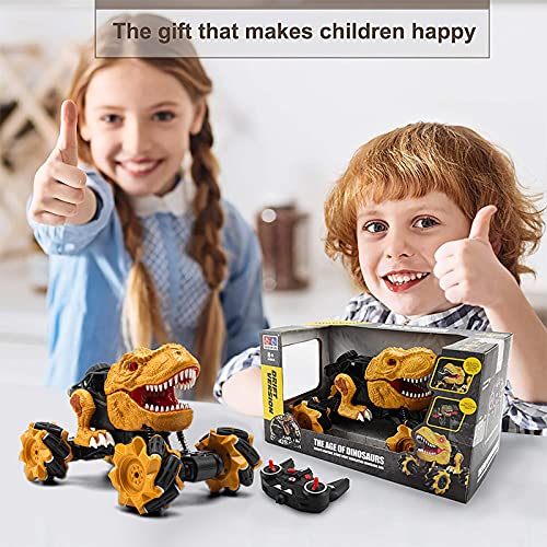 Remote Control Car Dinosaur Toys - 2.4 GHz Monster Truck 360° Spins Stunt Car Rechargeable Cars Toys 45° Drift Outdoor for Boys Girls