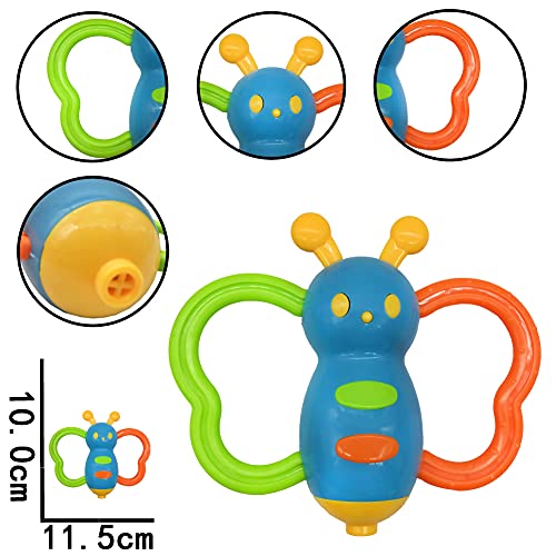 9pcs Baby First Rattle Teether Toy Gift Set with Storage Box for Infant Newborn Baby Boy 0 3 6 9 12 18Month Blue