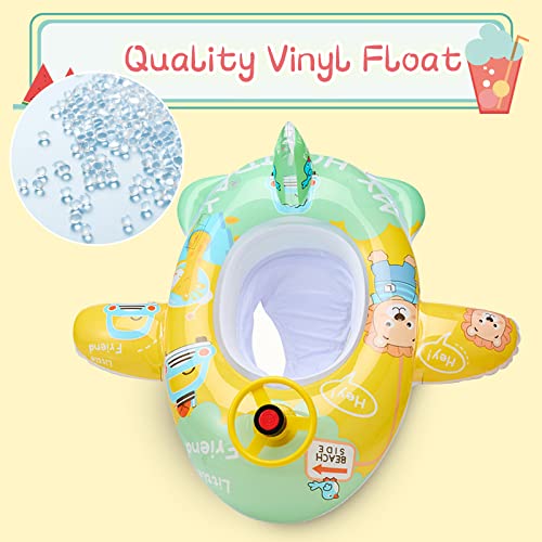 WM22012 Kids Pool Floats Inflatable Swimming Float, Baby Water Float Toys with Steering Wheel and Horn, Swimming Ring with Seat for Kids