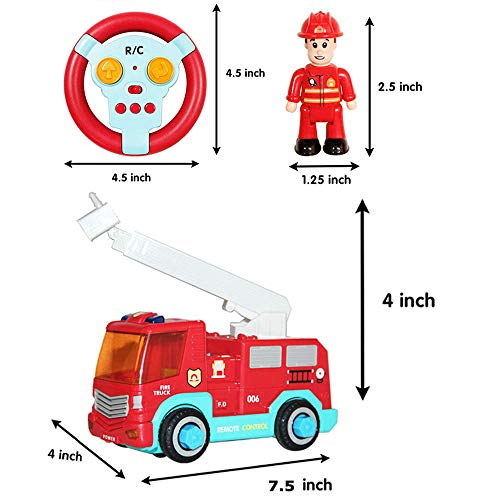 TOP20001 Remote Control Take Apart Toys - RC Cars for Kids STEM Build Your Own Fire Truck Toys with Electric Drill, Lights and Music, Construction Toy Gifts for Boys and Girls