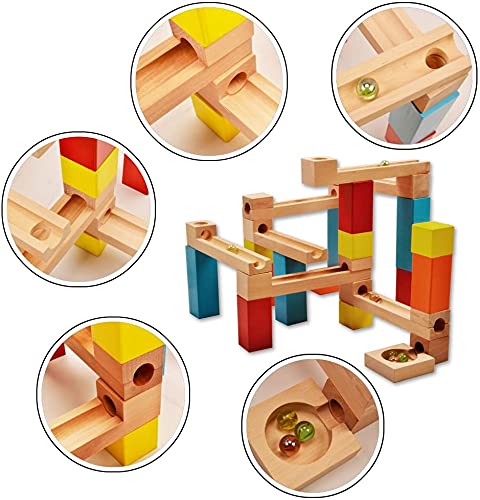 W170015 Construction Educational Marble Run Toys - STEM Educational Big Blocks Sets, DIY Learning Building Game Gifts for Boys Girls Aged 3,4,5,6,7,8 Years Old and Up