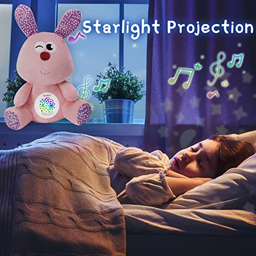 HDL21002 Growinlove Baby Sleep Soother Bunny Sleep Music Toy, White Noise Sound Machine Baby Nightlight Projector with 3 Volume Settings, Baby Sleep Aid Toy for Newborns Babies Boys Girls
