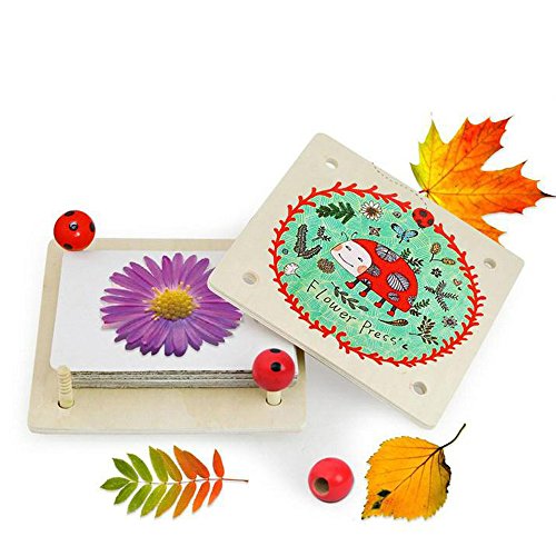 MD0071 Flower Leaf Press Craft Kits - WISHTIME Wooden Art Kit Outdoor Play Learning Toy Christmas Gift for Children