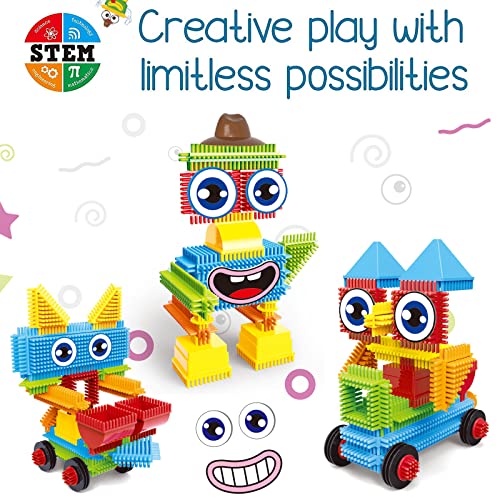 JY22001 Stickle Bricks Building Blocks Tiles-100pcs Big And Colorful Hedgehog Building Blocks Toys Toddler Construction Toys for 3 Year Olds