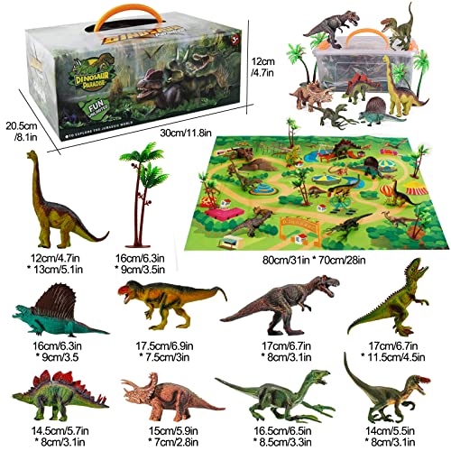 HANMUN Dinosaur Toys Playset for Kids - Toddler Dino Toy Dinosaur Figure with Play Mat Realistic Toy Dinosaur Playset for Kids - Dino for Boy Animal Toy for Kids 3-4-5-6 Years