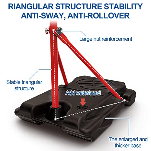 TOP19044 Kids Basketball Hoop Set - Kids Basketball Hoop and Stand, Portable Wall Basketball Hoop, Height Adjustable Kids Basketball Hoop with Ball and Net, Outdoor Toys for Indoor Sports Games Backyard