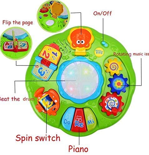 ZM16029 Musical Learning Table Baby Toy - Electronic Education Activity Center Toys for Toddlers Early Development Activity (Green)