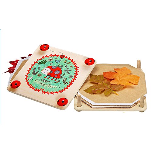 MD0071 Flower Leaf Press Craft Kits - WISHTIME Wooden Art Kit Outdoor Play Learning Toy Christmas Gift for Children