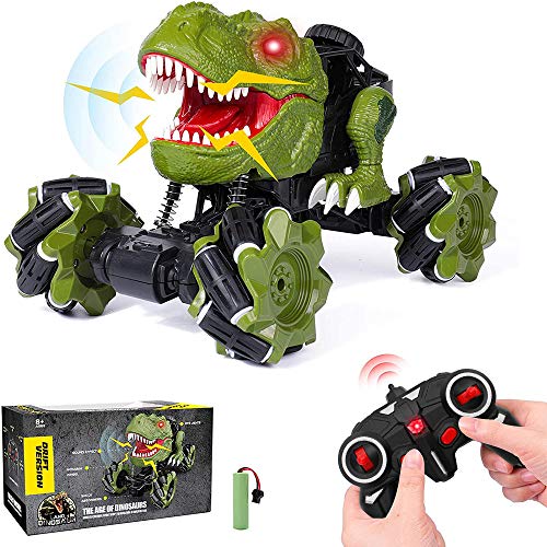 Dinosaur Remote Control Car Toys - 2.4 GHz Monster Truck 360° Spins Stunt Car Rechargeable Cars Toys 45° Drift Outdoor for Boys Girls