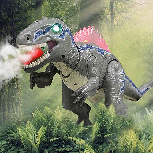 TOP20010  Remote Control Dinosaur Toys for Kids - Electronic Toy Walking Spray Mist Realistic Velociraptor Dinosaur Toys with LED Light Up, Roaring Sound, Shaking Head For Toddlers Boys Girls