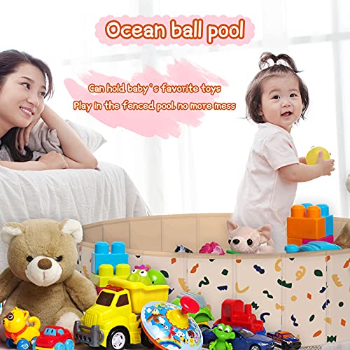 HQ21007 Kids Sand and Water Table - Foldable Game Room Ball Pit Portable Sandbox Pet Bathing Toddlers Sensory Toy Play Activity Center Summer Pool Diameter 47 Inchs