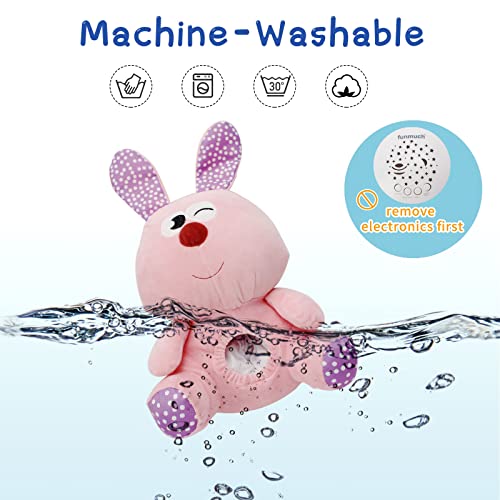 HDL21002 Growinlove Baby Sleep Soother Bunny Sleep Music Toy, White Noise Sound Machine Baby Nightlight Projector with 3 Volume Settings, Baby Sleep Aid Toy for Newborns Babies Boys Girls