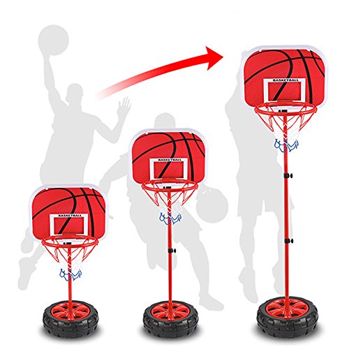 TOP17008 Kids Adjustable Protable Basketball Set TOP17008 Kids Basketball Stand with Net and Ball Outdoor Indoor Adjustable Sport Game Play Set for 3 Years Old and up Toddler Baby Sports