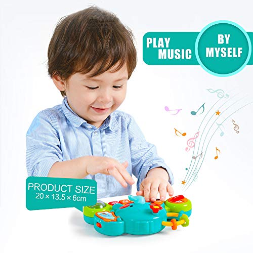 HL3135 Baby Toys 6 Months Plus Musical Toy - Toddler Piano Keyboard Toys Educational Learning Toy Music Activity Center Flashing Lights & Sounds Elephant Musical Toys for 6 Months + Baby Girls Boys Infants