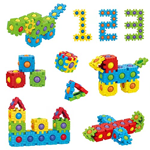 HJ21011 Sorting Stacking Toys for Kids - Autism Bubble Build Toys Stress Relief Gifts for Boys Sensory Toys - Decompression Gift for Toddler Learning Blocks Toys for Girls Ages 3-12