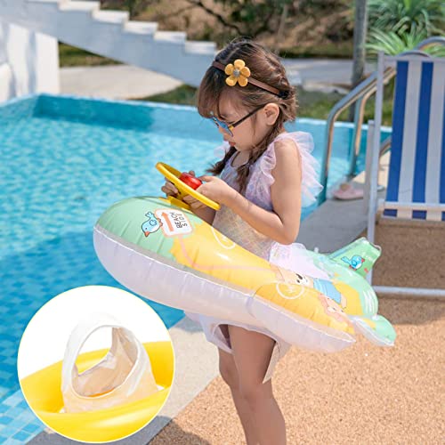 WM22012 Kids Pool Floats Inflatable Swimming Float, Baby Water Float Toys with Steering Wheel and Horn, Swimming Ring with Seat for Kids